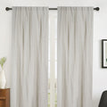 Newport Unlined Window Curtains For Bedroom, Linen Curtains For Living Room, 96 Inches Long Curtains For Living Room, Greige Greige Linen