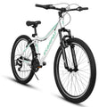 A26208 Ecarpat 26 Inch Mountain Bike, 21 Speed V Brake, Front Suspension, Carbon Steel Frame Mountain Bike For Teenagers Girls Women Bicycles Cycling White Durable Garden & Outdoor Contemporary Polyurethane Foam Steel