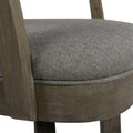 Williams 31In Swivel Bar Stool With Armrests, Heathered Grey Linen Gray Foam Linen