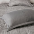 7 Piece Printed Seersucker Comforter Set Grey Queen Queen Grey Polyester