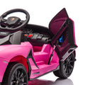 12V Kids Ride On Car W Parents Remote Control,Licensed Lamborghini Aventador Xago,Hydraulic Pressure Door,Slow Start,Early Education,Bluetooth,Adjustable Volume,Mp3,Usb,Led Lights For Kids Aged 2 4. Pink 50 99 Lbs Polypropylene