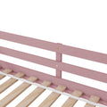 Twin Over Twin Floor Bunk Bed,Pink Twin Pink Pine