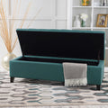 Storage Ottoman Teal Fabric