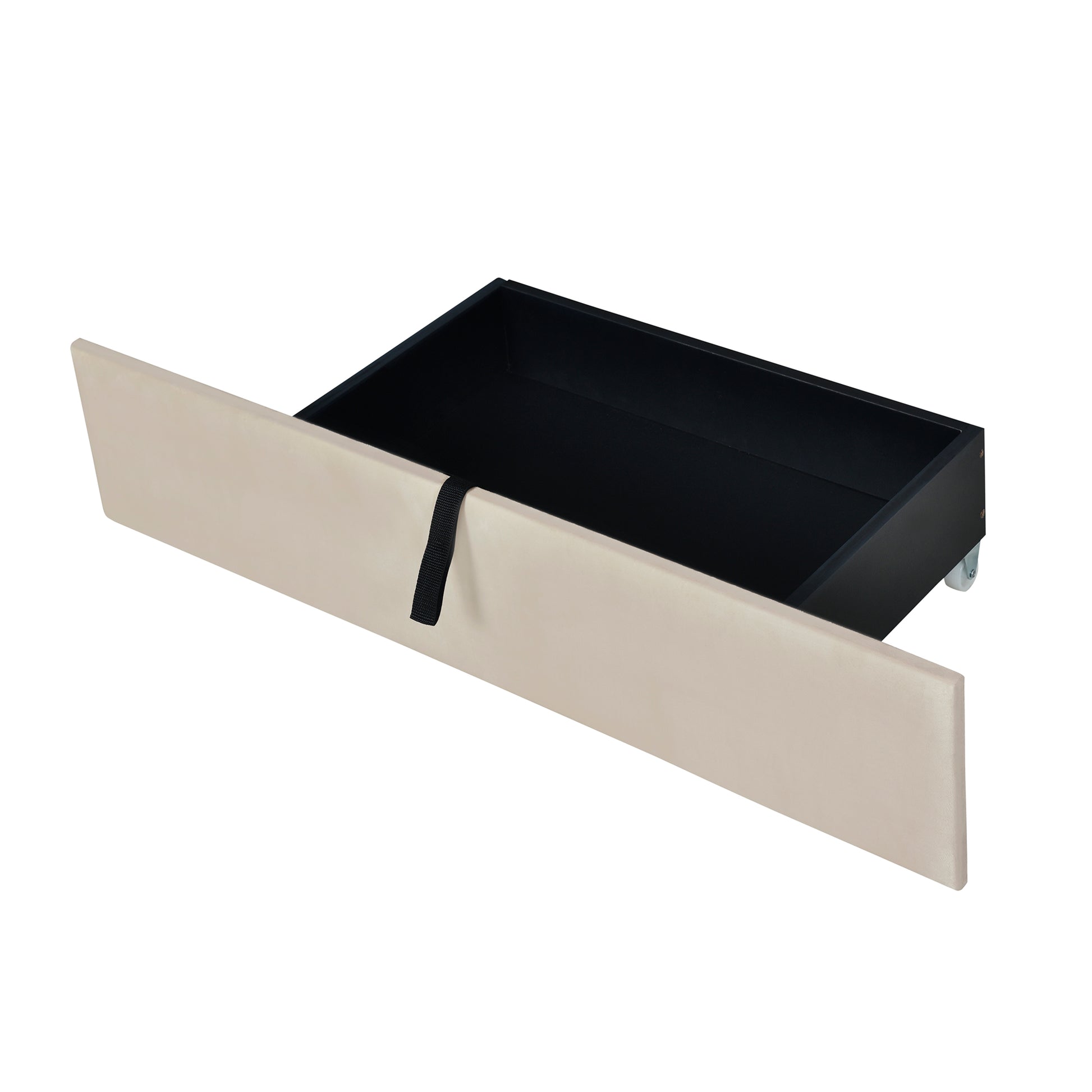 Queen Size Velvet Upholstered Platform Bed With 2 Drawers And 1 Twin Xl Trundle Beige Queen Beige Upholstered