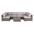 Fully Assembled Rattan Wicker 6 Person Seating Group With Sunbrella Cushions Grey,Taupe Wicker
