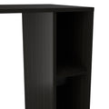 Bombay Mobile Tray Table, Two Side Shelves Black Casters Or Wheels Computer Desk Office Modern Desk Rectangular Melamine Engineered Wood