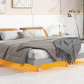 King Size Floating Bed With Led Lights Underneath,Modern King Size Low Profile Platform Bed With Led Lights,Grey King Grey Wood Bedroom American Design Pine Bed Frame Pine