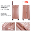 Luggage Sets Model Expandable Abs Pc 3 Piece Sets With Spinner Wheels Lightweight Tsa Lock 20 24 28 ,Rose Gold Rose Gold Abs Pc