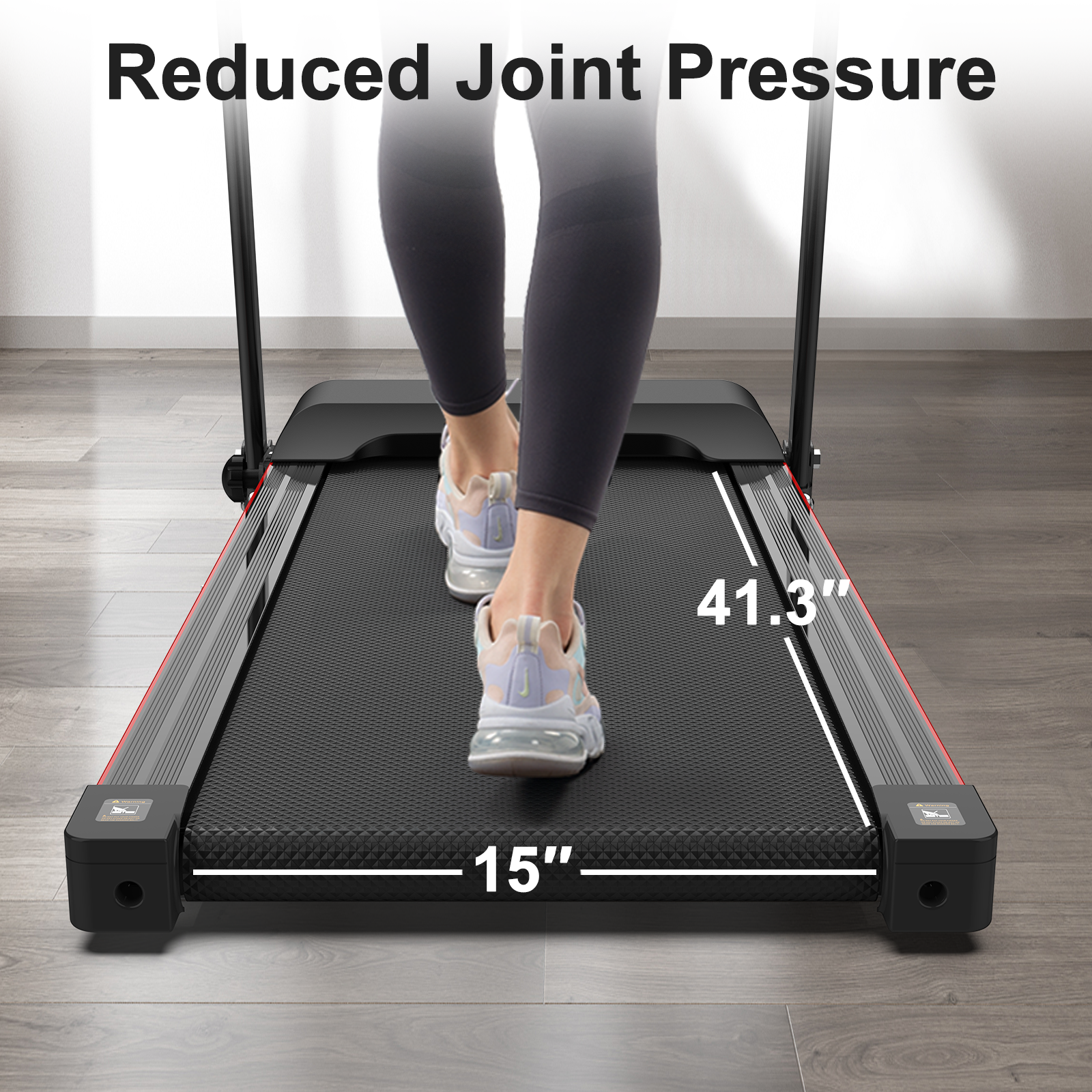 Folding Treadmill With Incline 2.5Hp 12Km H Electric Treadmill For Home Foldable, Bluetooth Music Cup Holder Heart Rate Sensor Walking Running Machine For Indoor Home Gym Exercise Fitness Black Stainless Steel