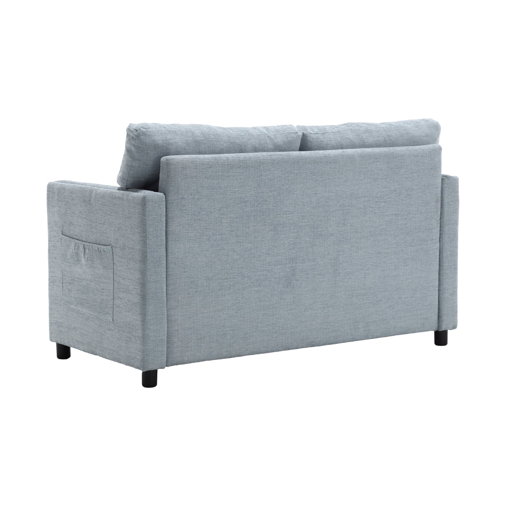 United Modern Chenille Fabric Loveseat, 2 Seat Upholstered Loveseat Sofa Modern Couch Teal Blue Chenille 2 Seat