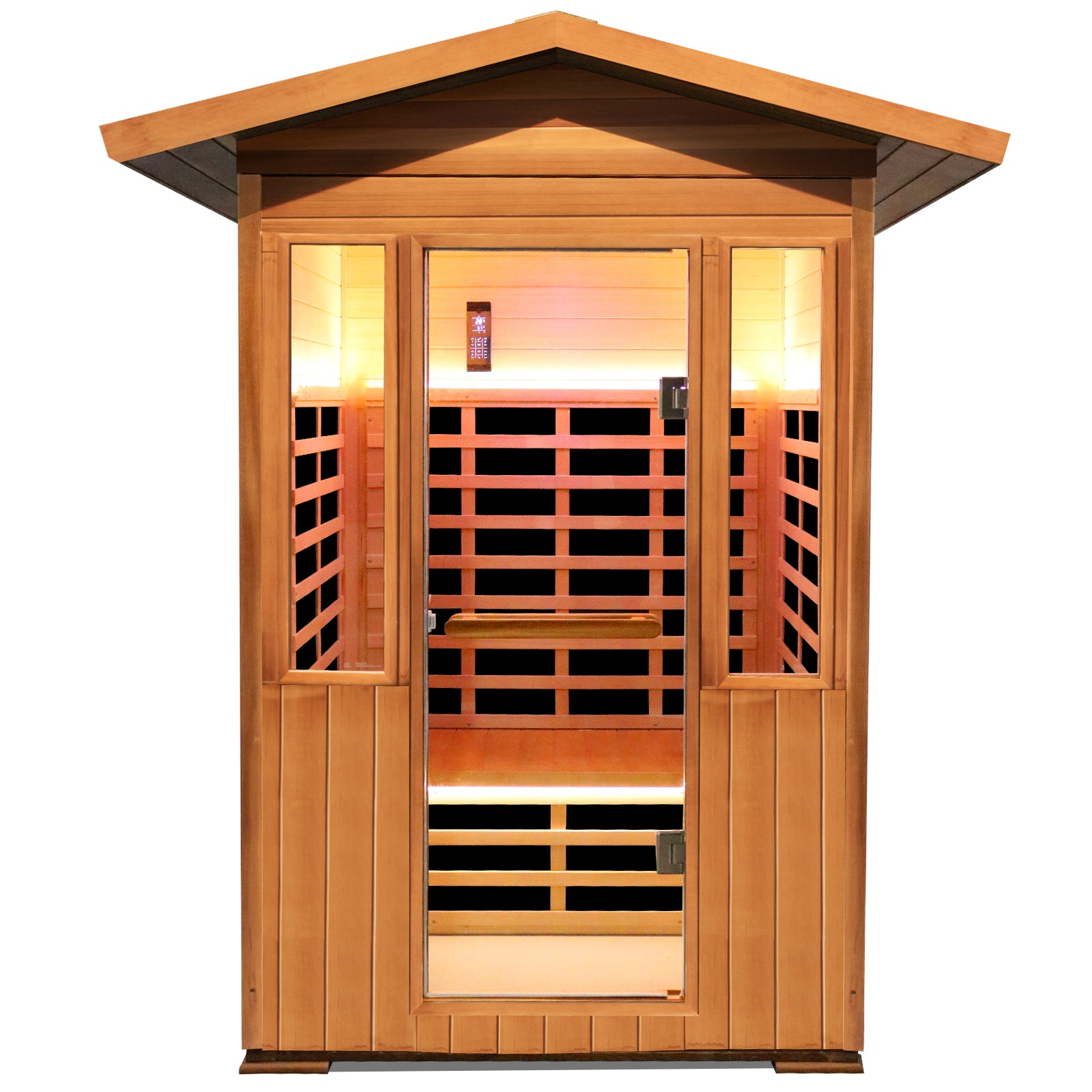 Single Person Spruce Far Infrared Sauna Hair Natural Wood Stainless Steel Glass