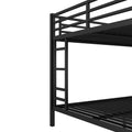 Metal Queen Over Queen Bunk Bed For Teens And Adults,Space Saving Noise Reduced No Box Spring Needed, Black Box Spring Not Required Queen Black Metal
