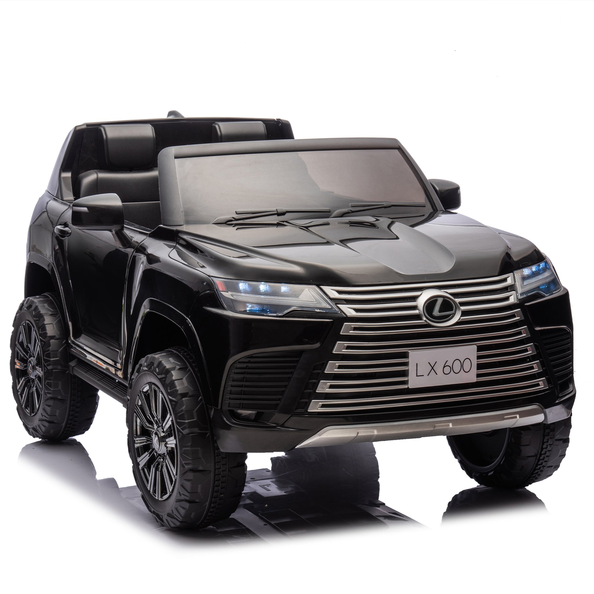 Licensed Lexus Lx600 24V Two Seater Kids Ride On Car W Parents Control,Seat Width 20 Inches,2Wd,Four Wheel Suspension,Bluetooth,Mp3,Music,Adjustable Volume,Power Display,Speeds 1.86 3.11Mph For Kids. Black Polypropylene