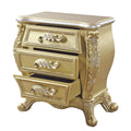 Gold 3 Drawer Nightstand Gold 3 Drawers Bedroom Rectangle Felt Lined Drawers Wood Plastic