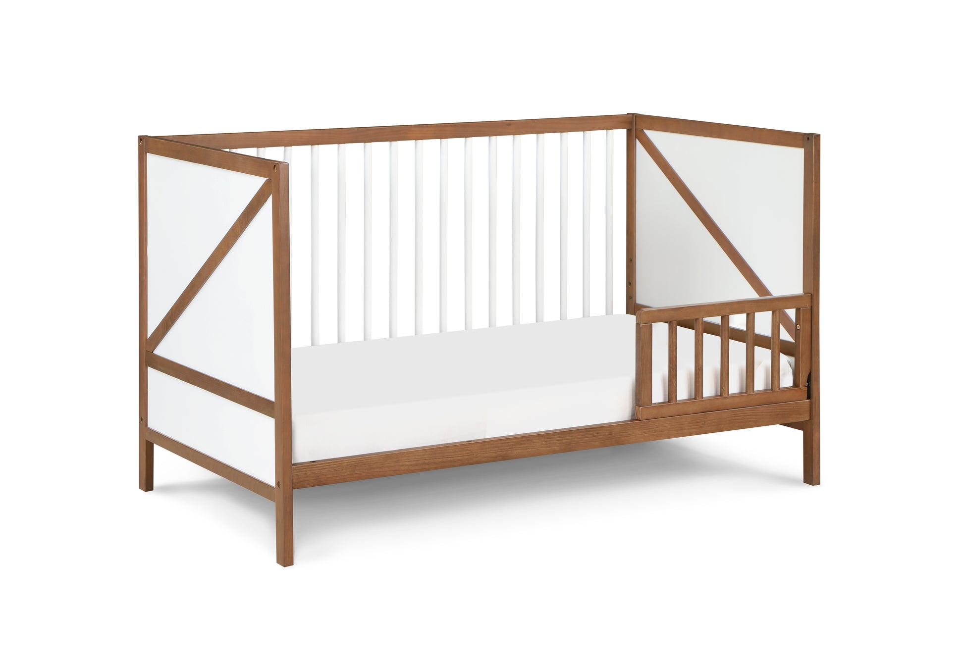 Pixie Zen 3 In 1 Crib In Walnut White Walnut Wood