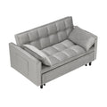 55 Inches Grey Modern Velvet Sofa, Seating Sofa With Backrest, Soft And Comfortable Living Room Furniture, 3 In 1 Convertible Sofa Bed For Living Room Bedroom Gray Velvet 2 Seat