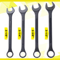 Sae Jumbo Combination Wrench Set Extra Large, 4 Piece ,Storage Bag Included ,Black Oxide Black Carbon Steel