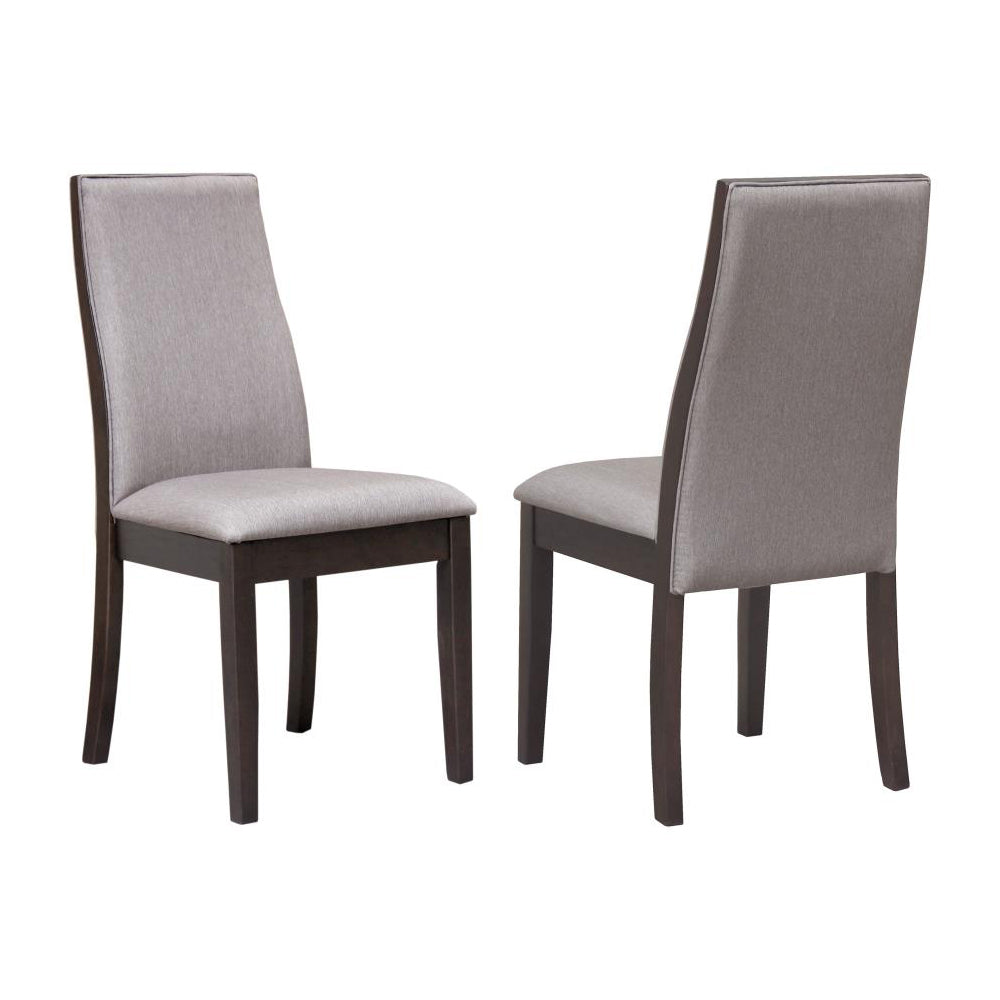 Set Of 2 Fabric Upholstered Dining Chairs In Espresso Solid Espresso,Taupe Dining Room Rectangular Dining Chairs Set Of 2 Fabric,Mdf