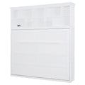 Queen Size Murphy Bed Wall Bed With Top Shelves & Usb,White Queen White Plywood