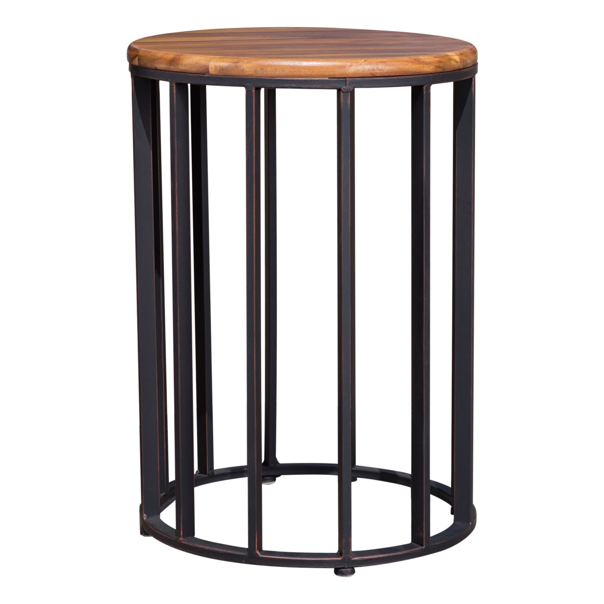 Atkins 15" Side Table Natural Metal & Wood