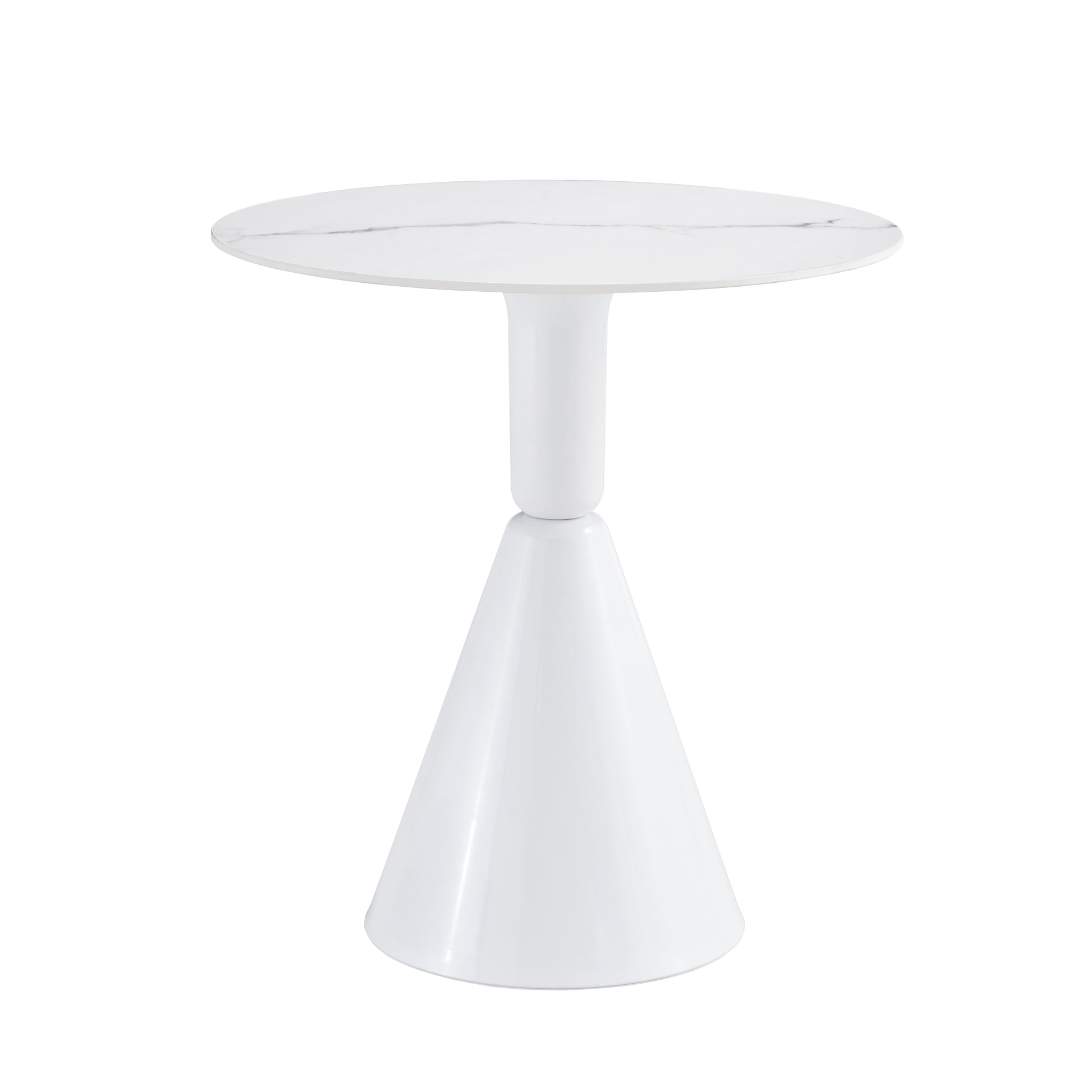 White Coffee Table, Simple Modern Negotiation Table, Balcony Dining Table White Mdf Metal