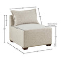 Modular Armless Chair Linen Polyester 1 Seat