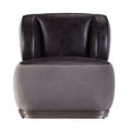 Antique Slate And Grey Accent Chair Grey Black Primary Living Space Glam Genuine Leather