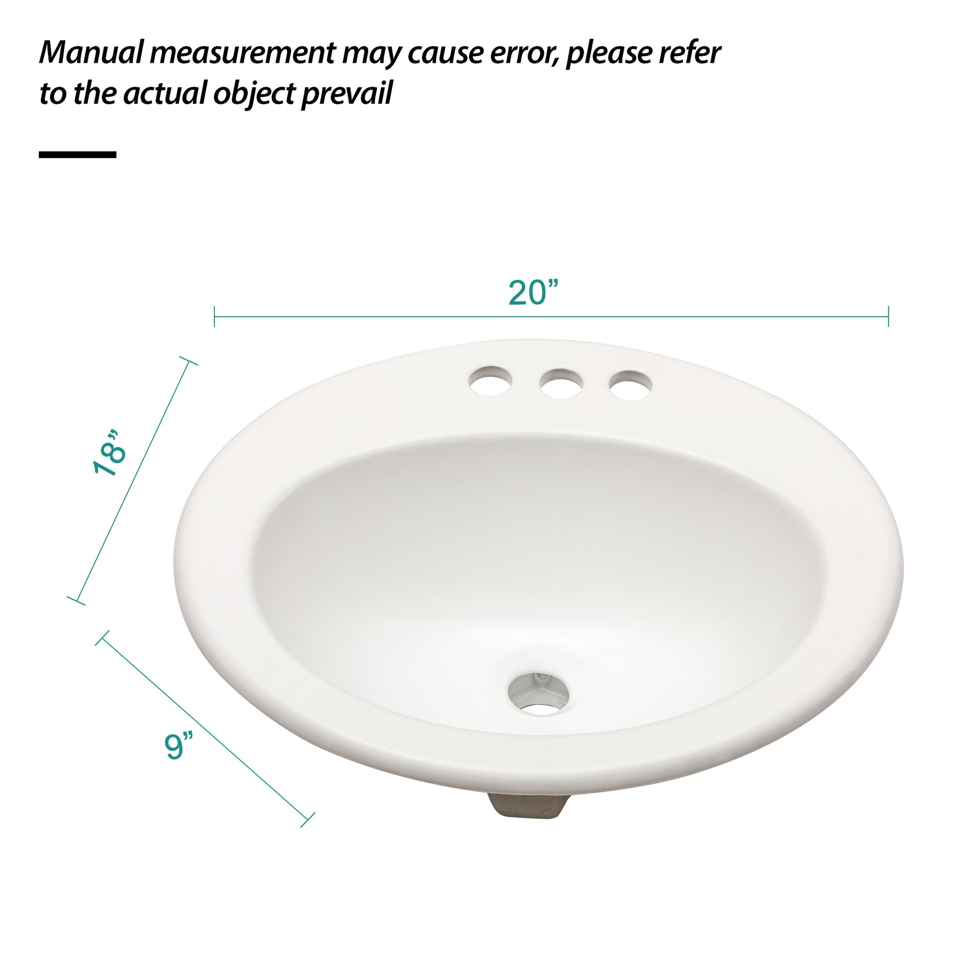 20"X18" White Ceramic Oval Undermount Bathroom Sink With 3 Faucet Hole White Ceramic