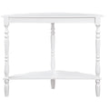 42'' Retro Circular Curved Half Moon Console Table With Cloud Design Top And Open Shelf Solid Wood Frame And Legs, Milk White Milk White Primary Living Space Retro Pine Console Tables Pine