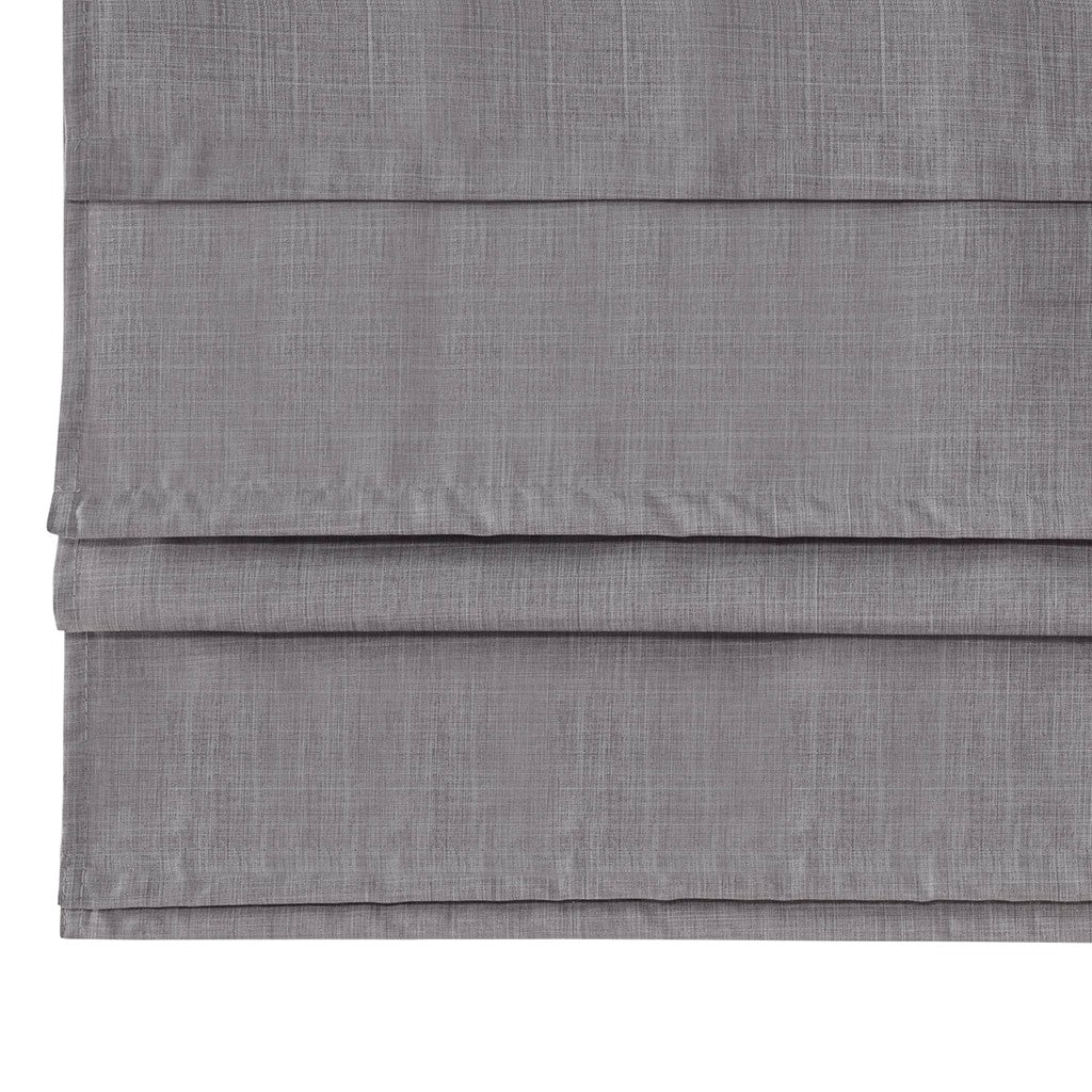 Faux Linen Cordless Total Blackout Roman Shade Grey Polyester