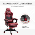 Vinsetto Racing Gaming Chair Diamond Pu Leather Office Gamer Chair High Back Swivel Recliner With Footrest, Lumbar Support, Adjustable Height, Red Red Pu
