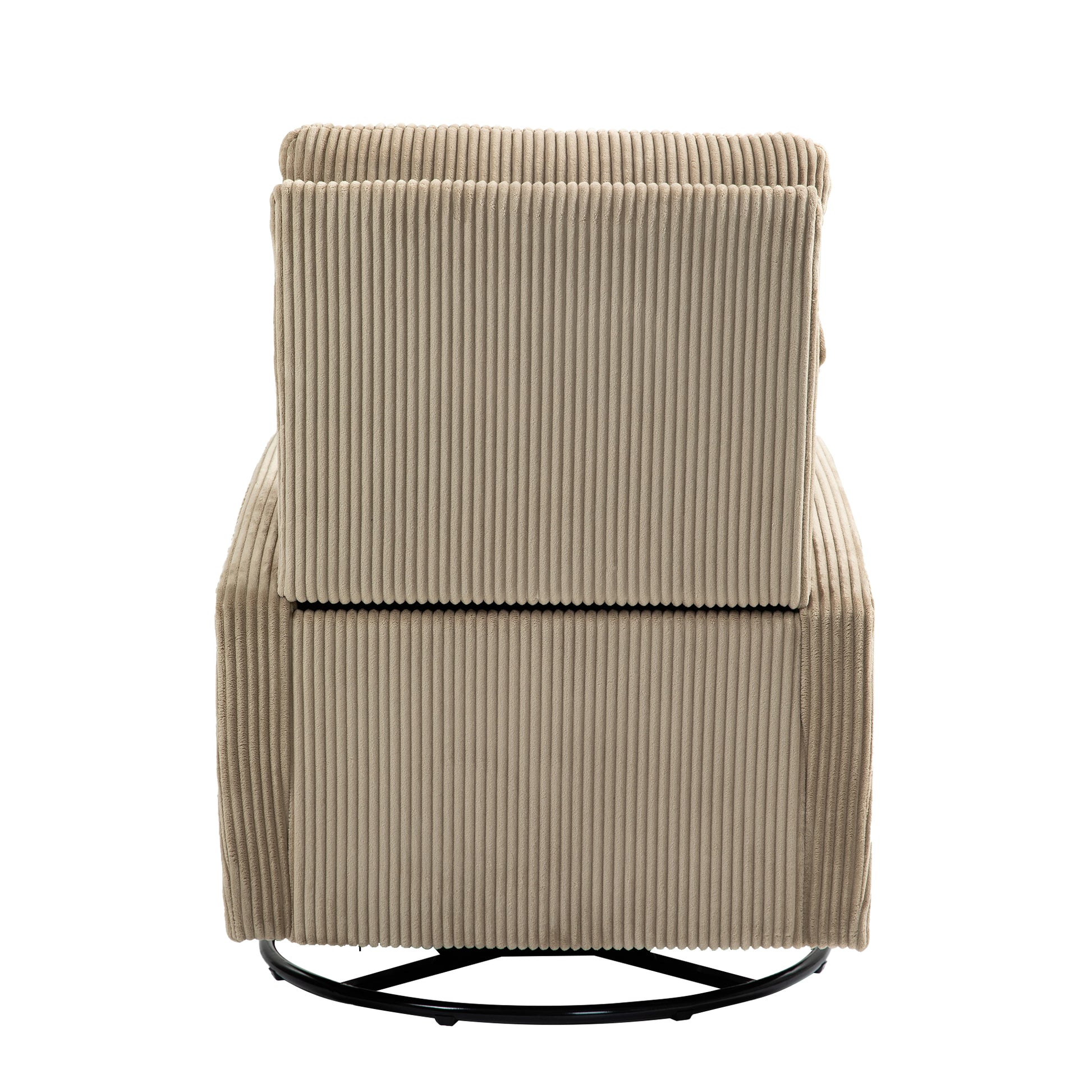 Jiada Upholstered Swivel Glider.Flannel Fabric.Rocking Chair For Nursery In Light Brown.Modern Style One Left Bag Light Brown Primary Living Space Foam Fabric Metal