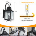 Large Outdoor Wall Lamps With Glass Supports Multiple Types Of Light Bulbs 2Pack Black Traditional Acrylic