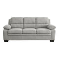 Modern Living Room 2Pc Sofa Set Plush Comfortable Sofa Loveseat Set Gray Textured Fabric Channel Tufting Solid Wood Frame Furniture Gray Polyester Wood Primary Living Space Contemporary Pillow Top Arms Solid Wood 5 Seat