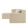 Sectional Couch Covers L Shape Sofa Covers, 2 Pcs Anti Slip Sofa For 3 3 Seaters Chaise Cushion Couch With Pillowcases, Living Room Foam Sofa Free Installation Khaki Canvas 3 Seat