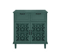 2 Door 2 Drawer Cabinet, American Furniture, Suitable For Bedroom, Living Room, Study Dark Green Mdf