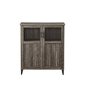 Modern Grooved Door Accent Cabinet Cerused Ash Dark Gray Mdf Mdf