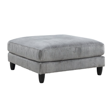 Living Room Furniture Ottoman Gray Corduroy Upholstery 1Pc Soft Cushion Cocktail Ottoman Solid Wood Legs Gray Corduroy Wood Primary Living Space Contemporary,Modern Square Plywood,Solid Wood