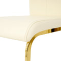 Modern Style Glass Dining Table With Elegant Transparent Design, Solid Support Base, Pale Yellow Dining Chair Set With Gold Plated Legs, Suitable For Restaurant Kitchens Set Of 7 Yellow Glass