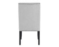 Modern Look 2Pc Light Gray Finish Side Chair Fabric Full Back Upholstered Seat Back Wing Black Finish Trim Accent Dining Room Wooden Furniture Gray Contemporary Side Chair Wood