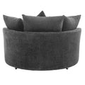 Orisfur. 360 Swivel Accent Barrel Chair With Storage Ottoman & 4 Pillows, Modern Chenille Leisure Chair Round Accent For Living Room, Gray Gray Foam Chenille