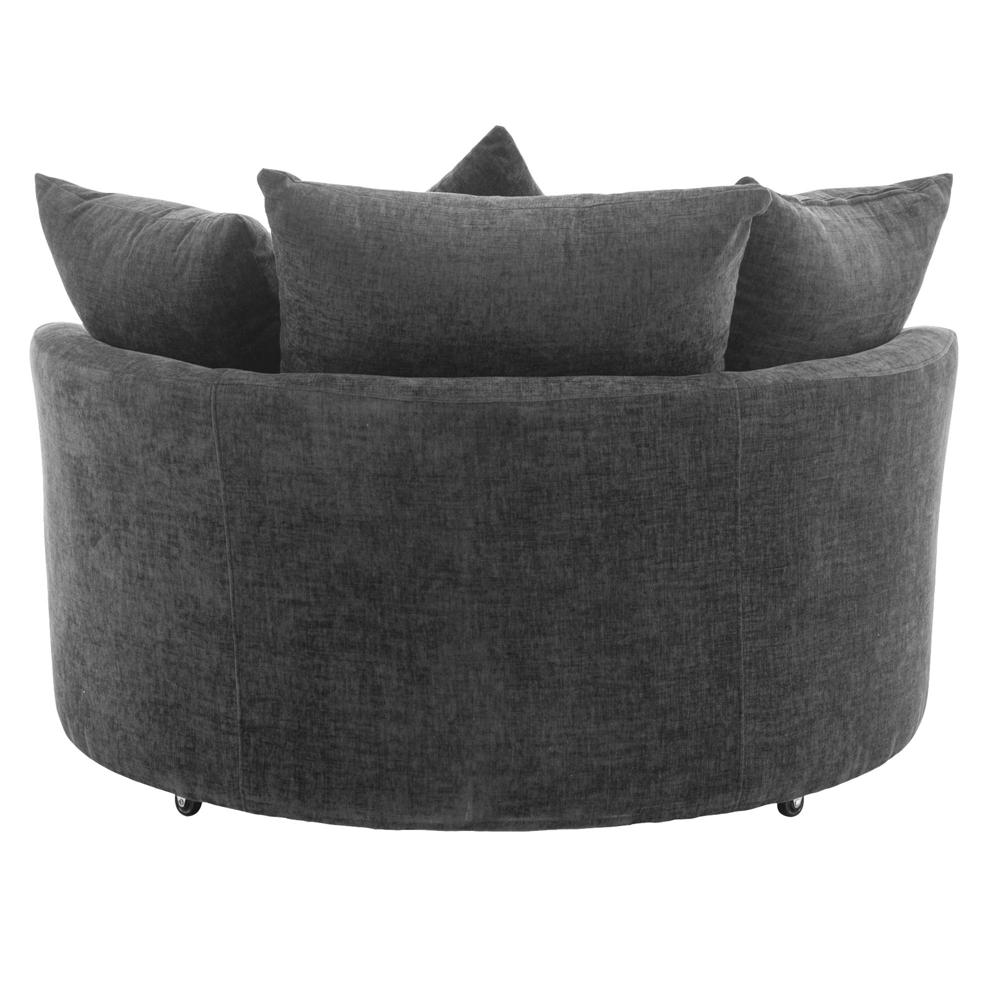 Orisfur. 360 Swivel Accent Barrel Chair With Storage Ottoman & 4 Pillows, Modern Chenille Leisure Chair Round Accent For Living Room, Gray Gray Foam Chenille