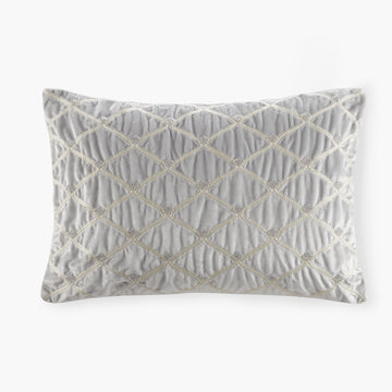 Oblong Decor Pillow Silver 22X15" Silver Cotton