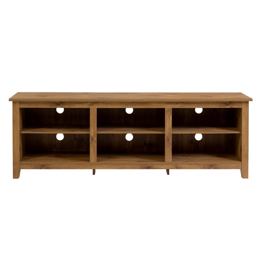 Modern Transitional 3 Shelf Open Storage 70" Tv Stand For 80" Tvs Barnwood Barnwood Mdf