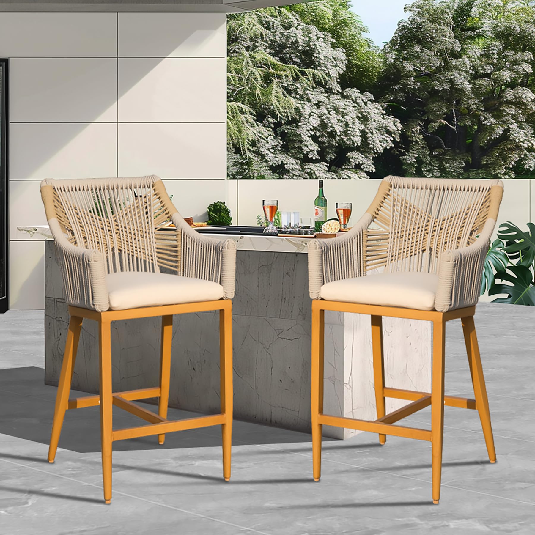 Stools With Arms Tall Bar Stools Set Of Bar Stools Set Of 2, Outdoor Counter Height Bar Chairs With Arm And Ba
