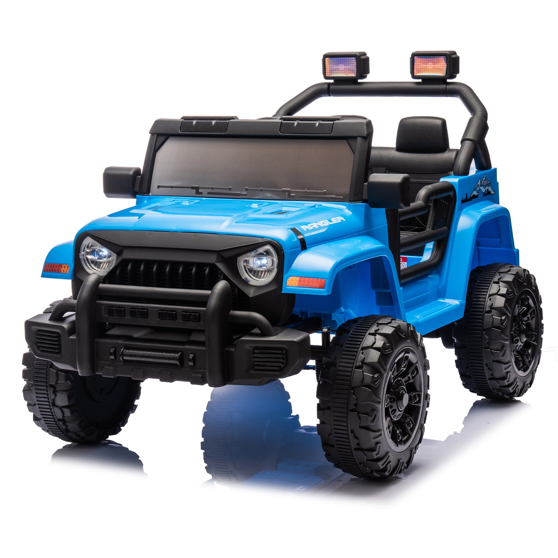 12V Kids Ride On Electric Car W Parents Control,Dual Drive, Four Wheel Suspension,With Music,Bluetooth,Mp3,Usb,With Headlights, Steering Wheel Quick Release,Slow Start For Kids Aged 3 4. Blue 50 99 Lbs Polypropylene