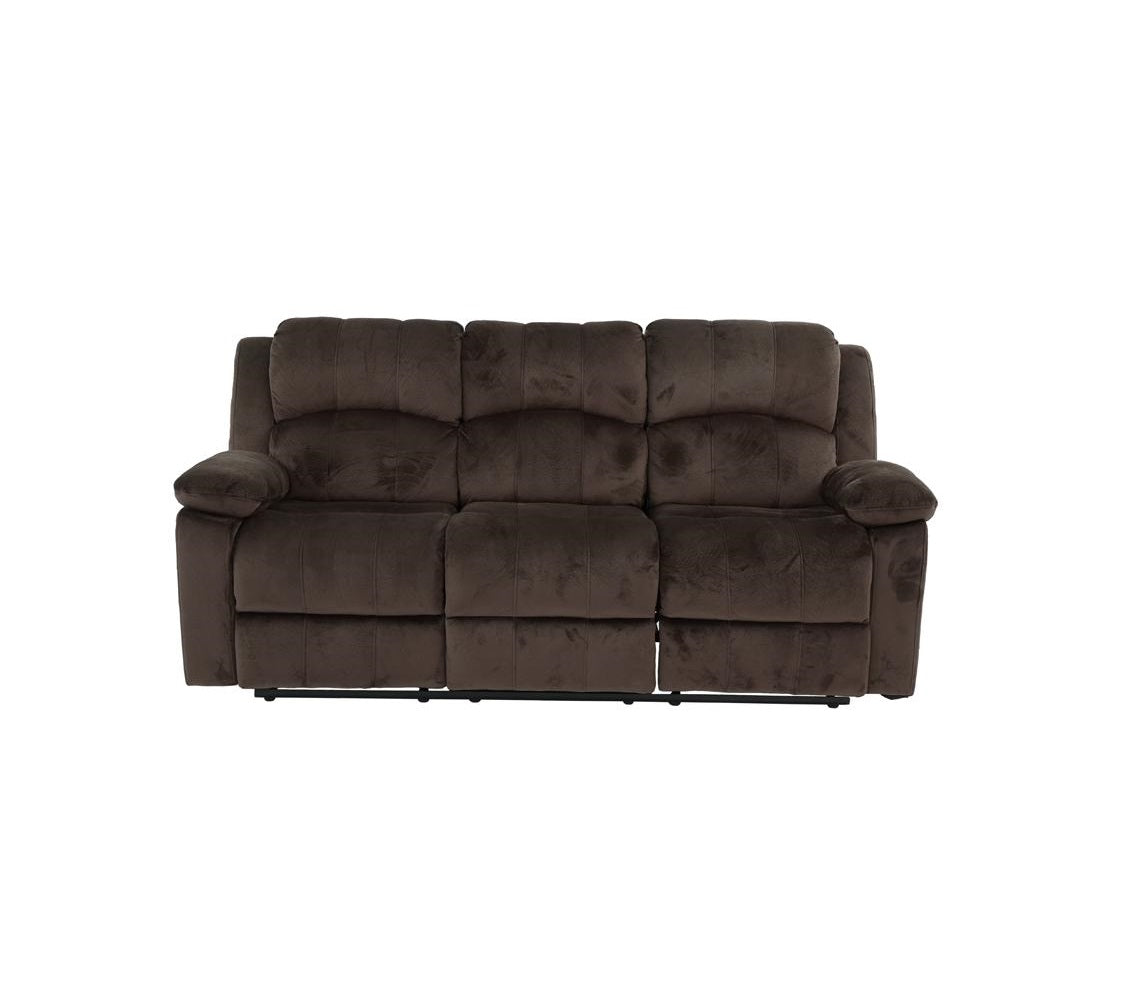 Comfortable Motion Sofa 1Pc Couch Living Room Furniture Chocolate Padded Suede Plush Cushion Metal Reclining Chocolate Suede Metal Primary Living Space Cushion Back Contemporary,Modern Pillow Top Arms Suede 3 Seat