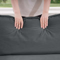 Oversized Modular Cushion Sofa, Portable Ottoman, L Shaped Corner Low Back Deep Seating Spacious Sofa Setfor Home Apartment Living Room Set, Grey Corduroy Grey Corduroy 3 Seat