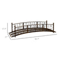 Outsunny 7' Metal Arch Garden Bridge With Safety Siderails, Decorative Arc Footbridge With Delicate Scrollwork 