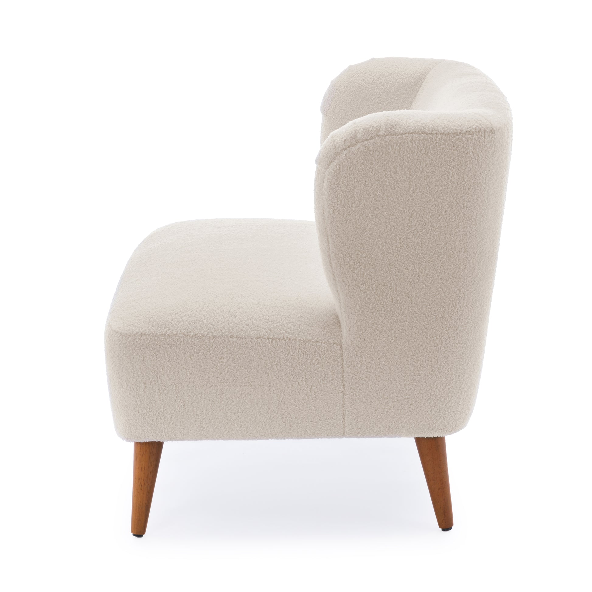 Veda Boucle Accent Chair Milky White White Foam Boucle